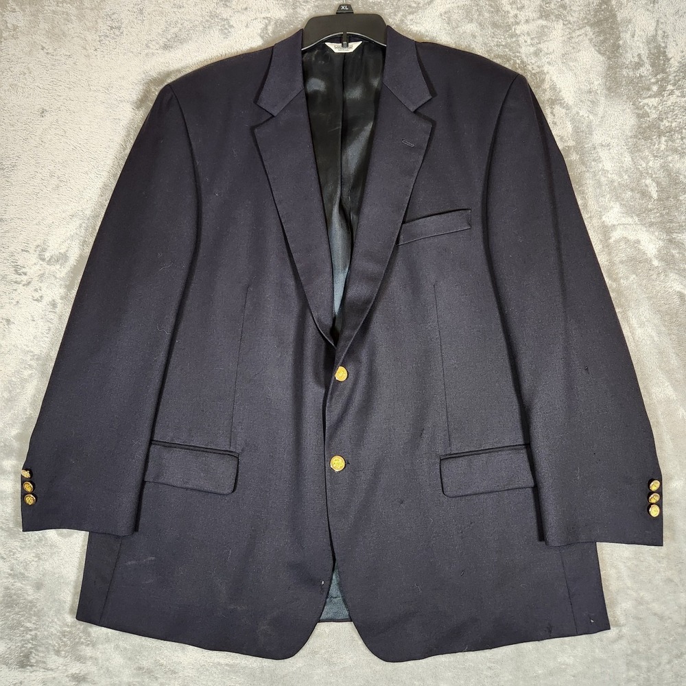 Joseph & Feiss Blazer Men's 47R Classic Fit Worsted Wool Sport Coat‎ Navy Blue